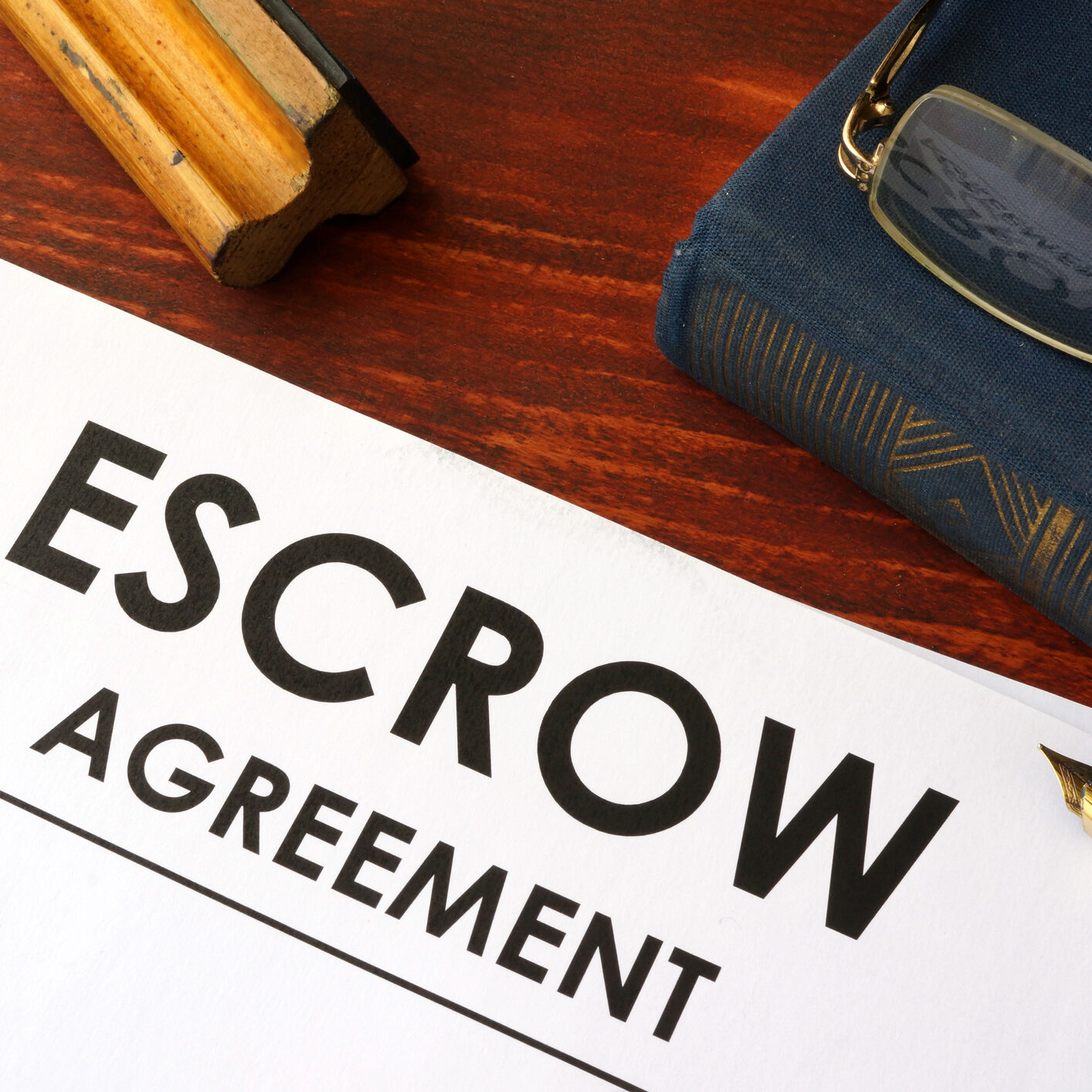 Document with title escrow agreement.